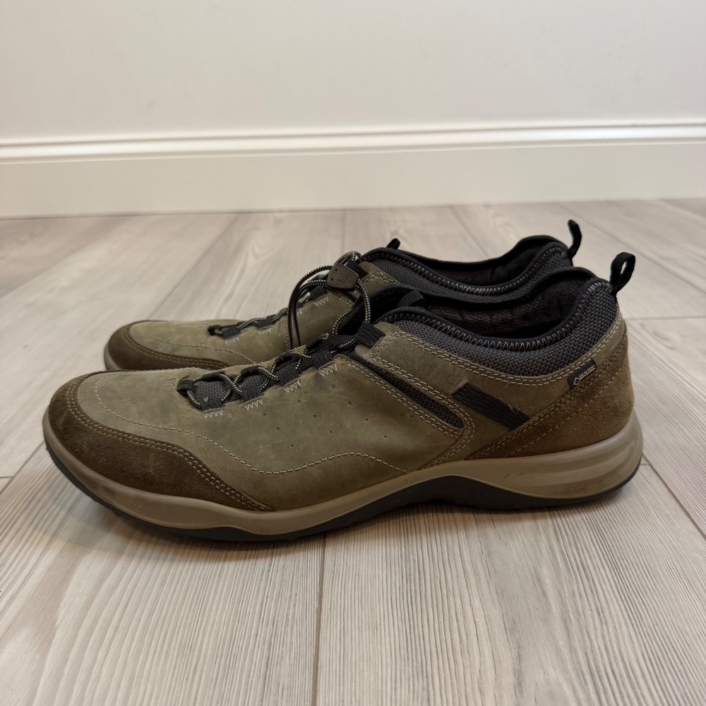 ECCO Receptor Lite Gore-Tex Hiking Shoes Mens 13 EU 47 Olive Green Waterproof